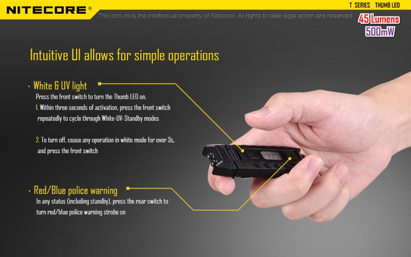 NITECORE Svietidlo THUMB LEO - black (NC-THUMB-LEO)