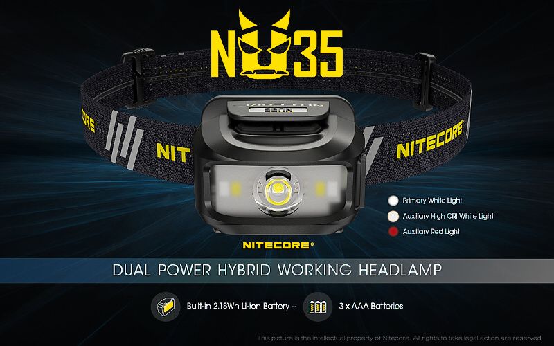 NITECORE Čelovka NU35 - čierna (NC-NU35-bk)