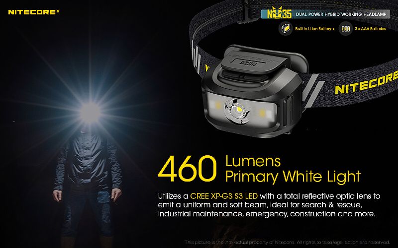 NITECORE Čelovka NU35 - čierna (NC-NU35-bk)