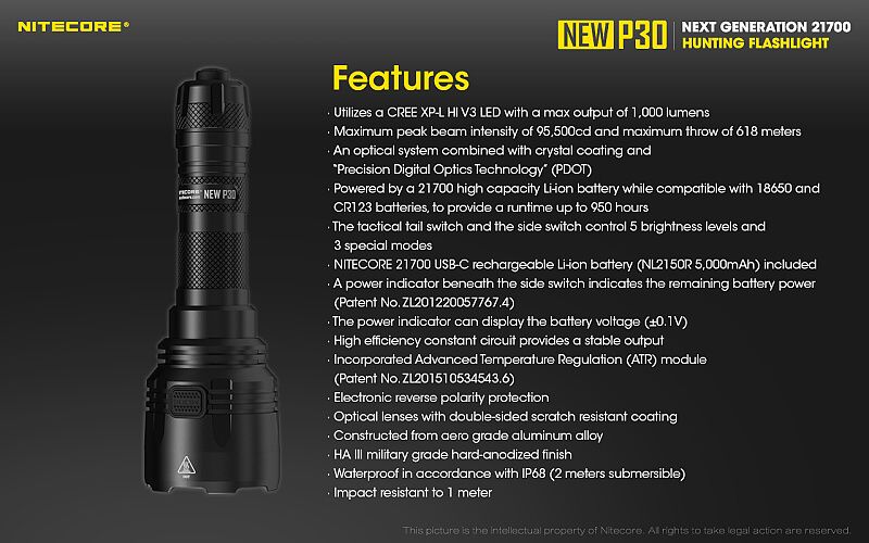 NITECORE Svietidlo P30 NEW (NC-P30NEW)