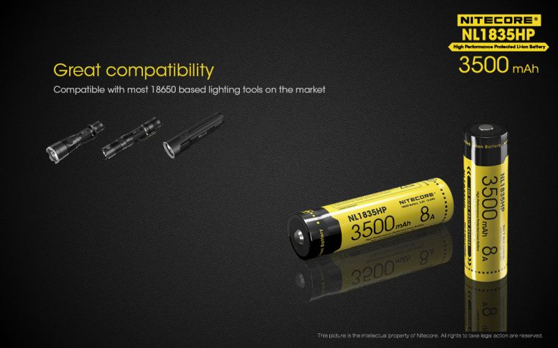 NITECORE Li-Ion akumulátor 18650 nabíjateľná 3500mAh 8A High Power (NL1835HP)