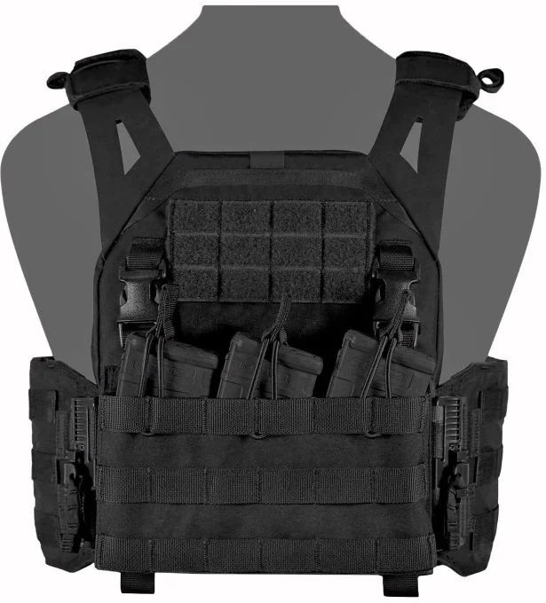 WARRIOR Laser Cut LPC with Detachable 5.56 Panel V1 - black (W-LC-LPC-V1-DFP-TB-556-BLK)