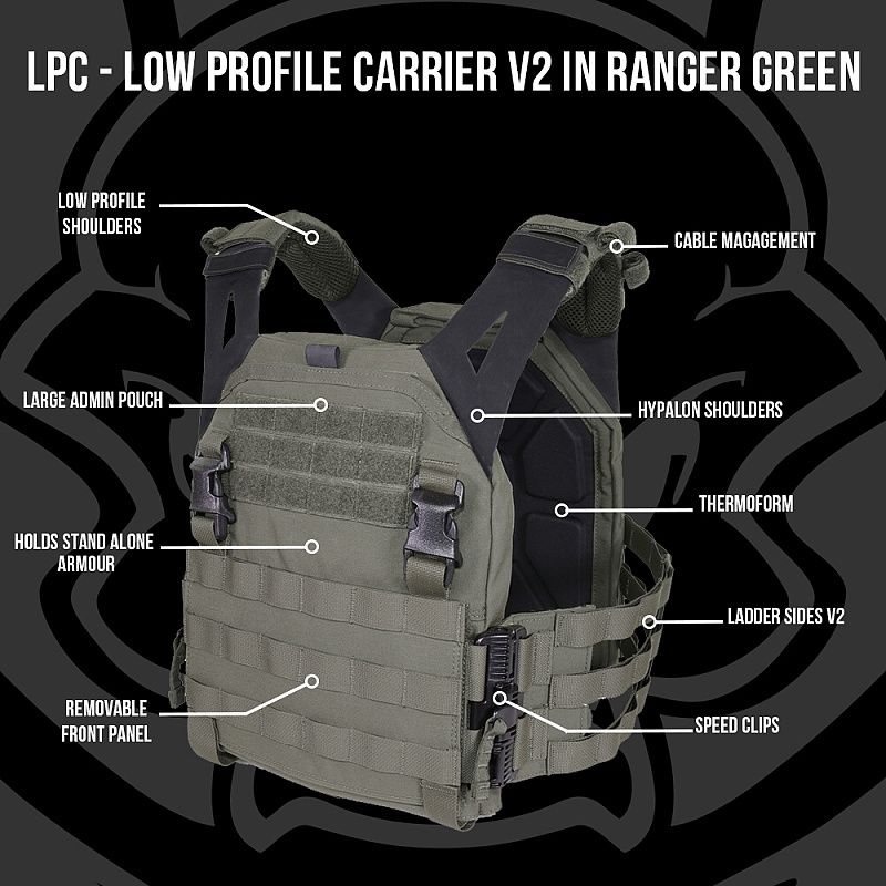 WARRIOR Low Profile Carrier With Ladder Sides ranger green (W-EO-LPC-V2-RG)