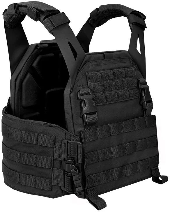 WARRIOR Laser Cut LPC with Detachable 5.56 Panel V1 - black (W-LC-LPC-V1-DFP-TB-556-BLK)