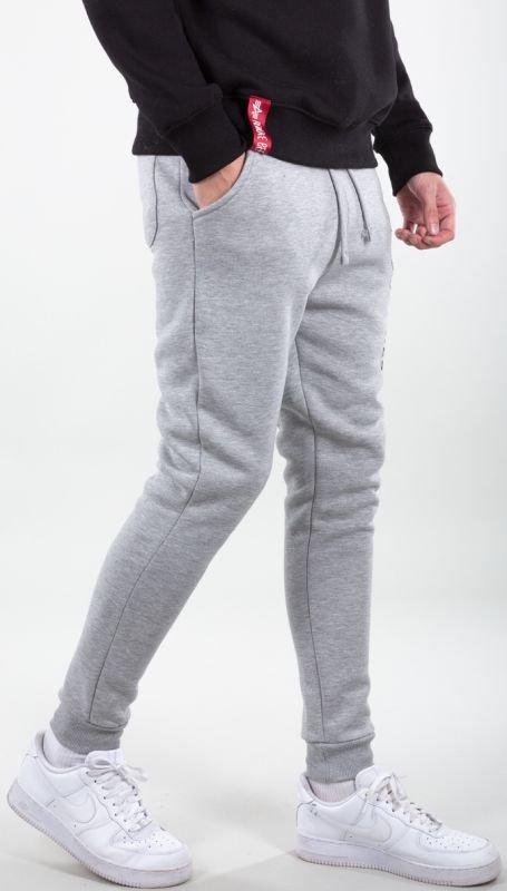 ALPHA INDUSTRIES Dlhé nohavice teplákové Block-Logo Jogger - grey heather (118361/17)