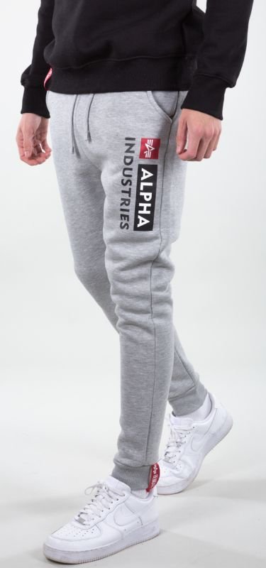 ALPHA INDUSTRIES Dlhé nohavice teplákové Block-Logo Jogger - grey heather (118361/17)