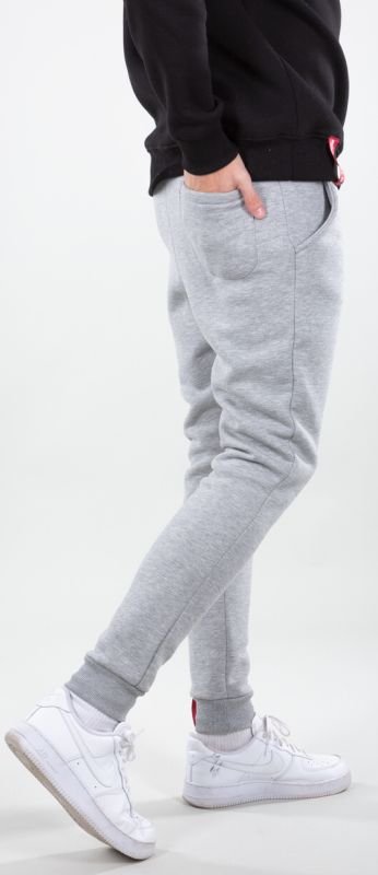 ALPHA INDUSTRIES Dlhé nohavice teplákové Block-Logo Jogger - grey heather (118361/17)