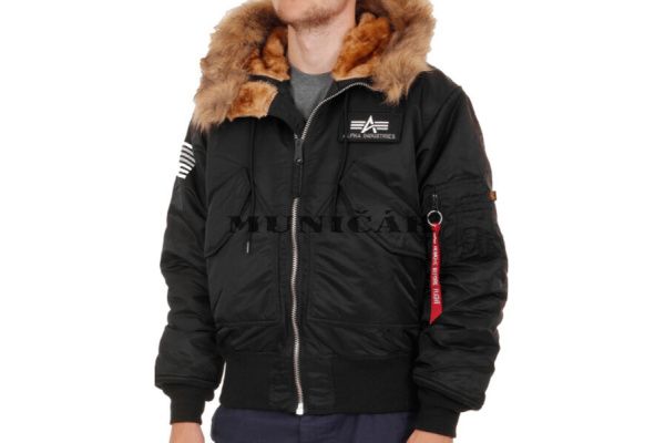 ALPHA INDUSTRIES Bunda 45p Hooded Custom - reflex čierna (113145/285)