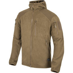 HELIKON Bunda Alpha s kapucňou Grid fleece - coyote (BL-ALH-FG-11)