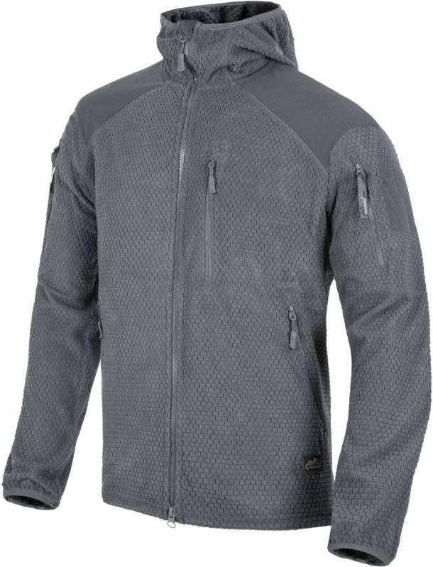 HELIKON Bunda ALPHA s kapucňou fleece - šedá (BL-ALH-FG-35)