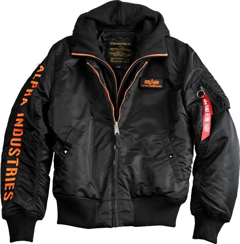 ALPHA INDUSTRIES Bunda MA-1 D-Tec SE - čierna/oranžová (133104/241)