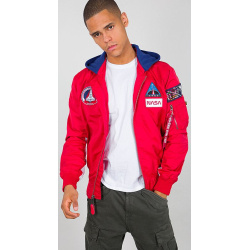 ALPHA INDUSTRIES Bunda MA-1 TT Hood NASA - speed red (126107/328)