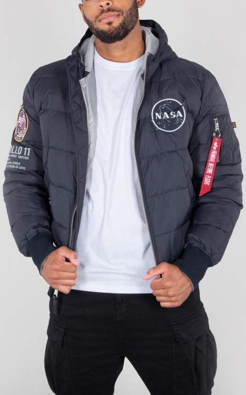 ALPHA INDUSTRIES Bunda Hooded Puffer Apollo 11 - modrá (188142/07)