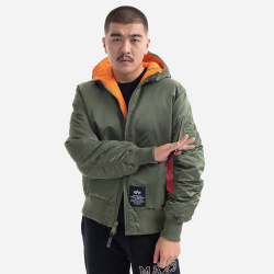 ALPHA INDUSTRIES Bunda Hooded Puffer FD Rev. - sage / orange (198117/228)