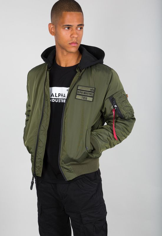 ALPHA INDUSTRIES Bunda MA-1 Zip Hood CBTT - tmavo zelená (198119/257)