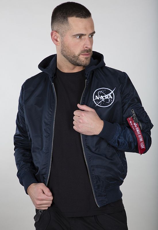 ALPHA INDUSTRIES Bunda MA-1 LW HD NASA Glow Rev. - modrá (116106/07)