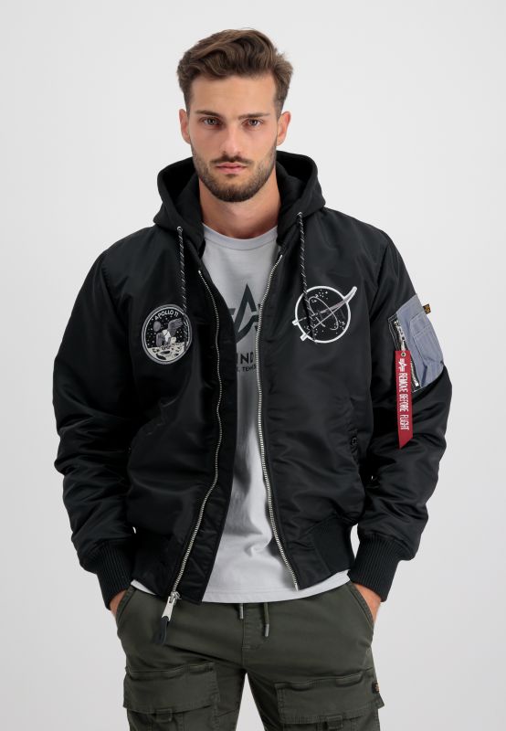 ALPHA INDUSTRIES Bunda MA-1 VF Hood Dark Side - black reflective (108108/285)