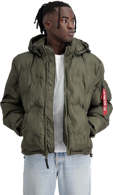 ALPHA INDUSTRIES Bunda Hooded Logo Puffer - dark olive (108107/142)