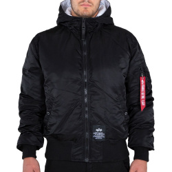 ALPHA INDUSTRIES Bunda Hooded Puffer FD Rev. - čierna/biela (198117/95)