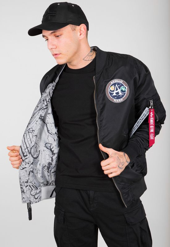 ALPHA INDUSTRIES Bunda MA-1 Moon Landing Rev - čierna (196125/03)