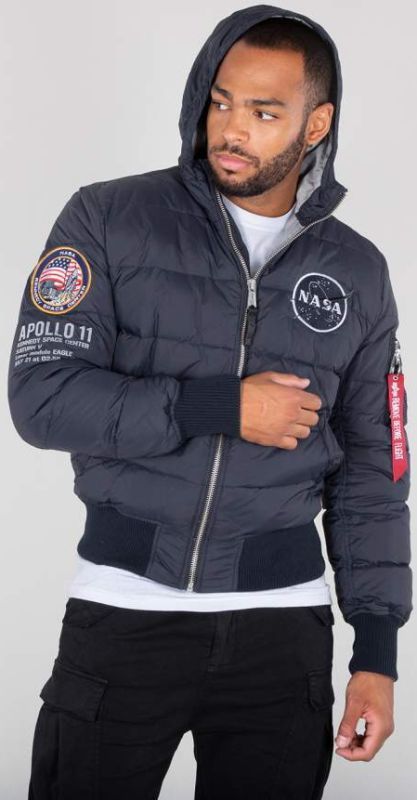 ALPHA INDUSTRIES Bunda Hooded Puffer Apollo 11 - modrá (188142/07)