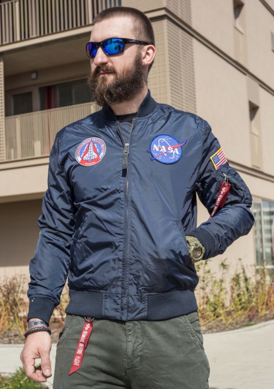 ALPHA INDUSTRIES Bunda MA-1 TT NASA Reversible II - modrá (186101/07)