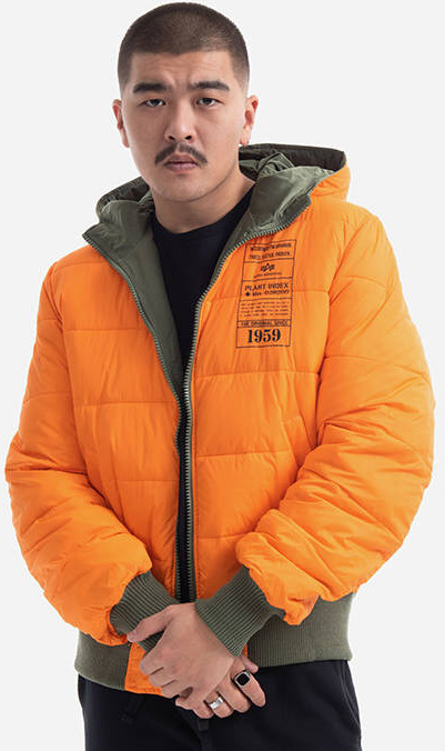 ALPHA INDUSTRIES Bunda Hooded Puffer FD Rev. - sage / orange (198117/228)