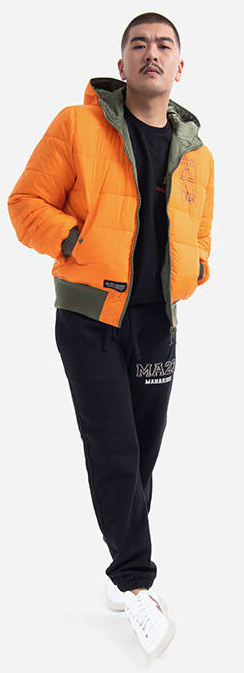 ALPHA INDUSTRIES Bunda Hooded Puffer FD Rev. - sage / orange (198117/228)