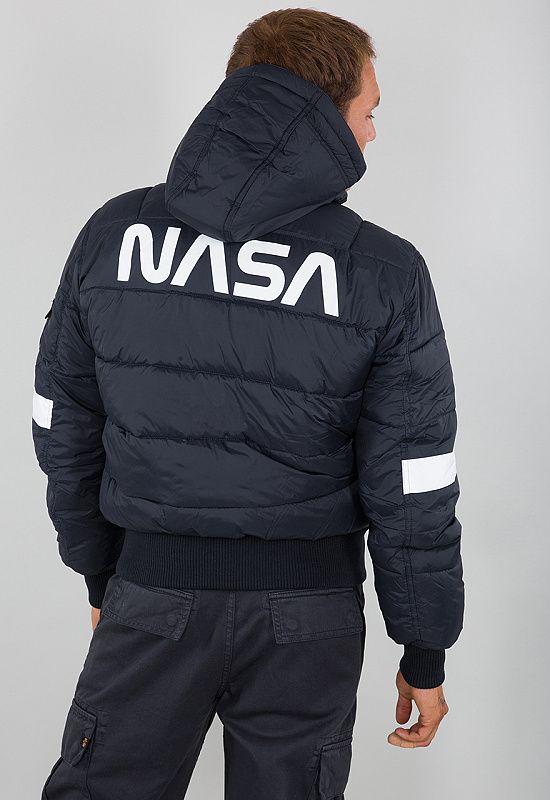 ALPHA INDUSTRIES Bunda Hooded Puffer FD NASA - modrá (198121/07)