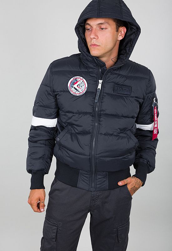 ALPHA INDUSTRIES Bunda Hooded Puffer FD NASA - modrá (198121/07)