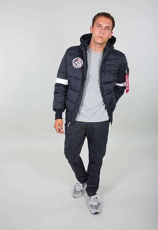 ALPHA INDUSTRIES Bunda Hooded Puffer FD NASA - modrá (198121/07)