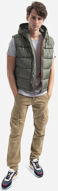 ALPHA INDUSTRIES Vesta Hooded Puffer Vest FD - sage green (118110/01)