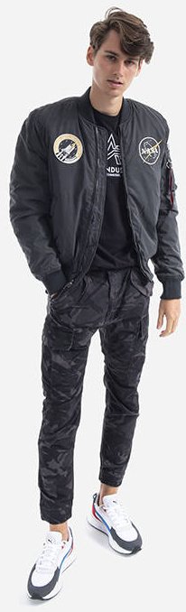 ALPHA INDUSTRIES Bunda MA-1 NASA Reflective - čierna (128112/03)