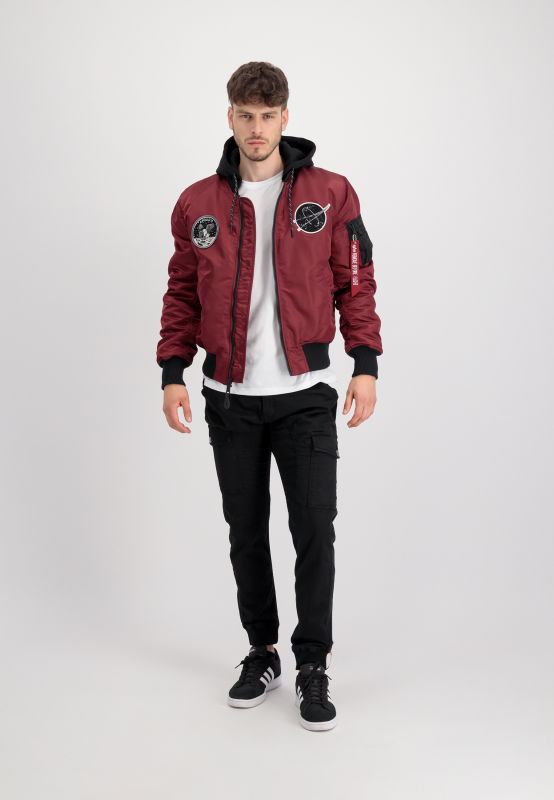 ALPHA INDUSTRIES Bunda MA-1 VF Hood Dark Side - burgundy (108108/184)