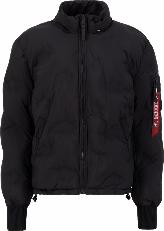 ALPHA INDUSTRIES Bunda Hooded Logo Puffer - čierna (108107/03)