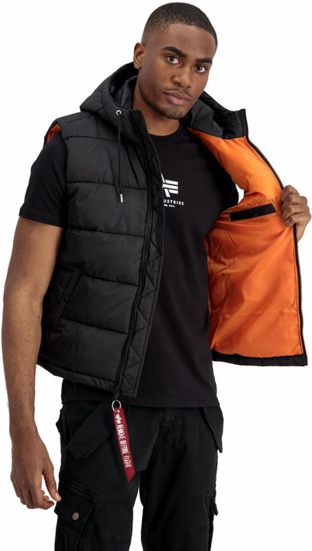 ALPHA INDUSTRIES Bunda Hooded Puffer Vest FD - čierna (118110/03)