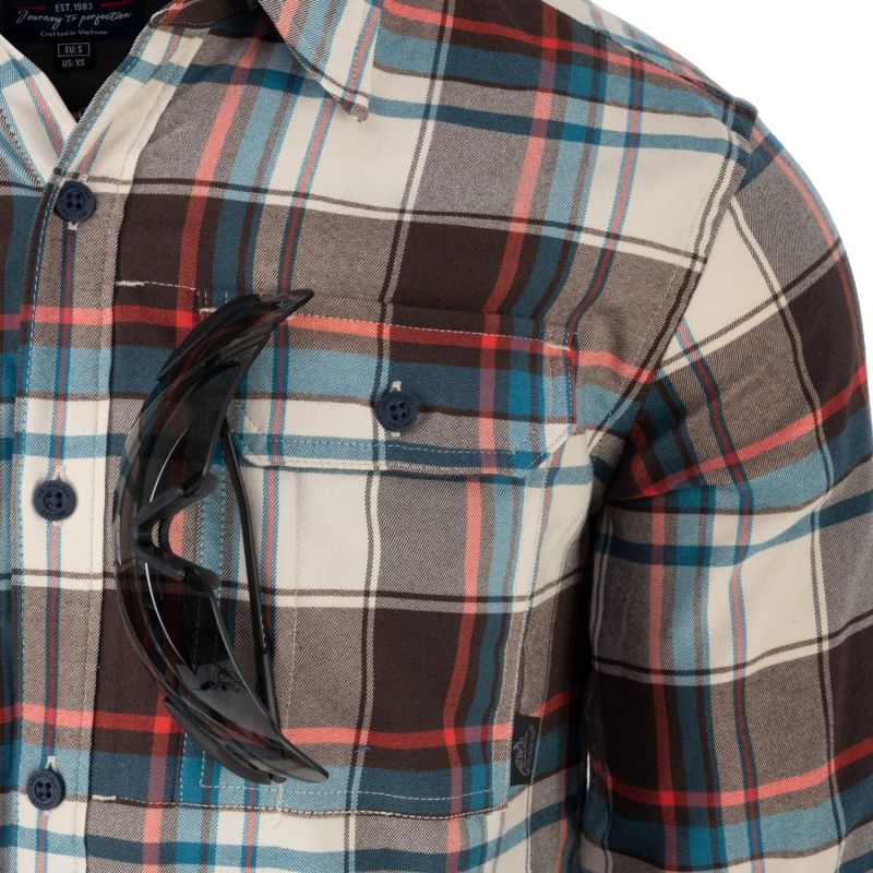 HELIKON Blúza GreyMan Shirt - Coral Crimson Checkered (KO-GMN-NS-PH)