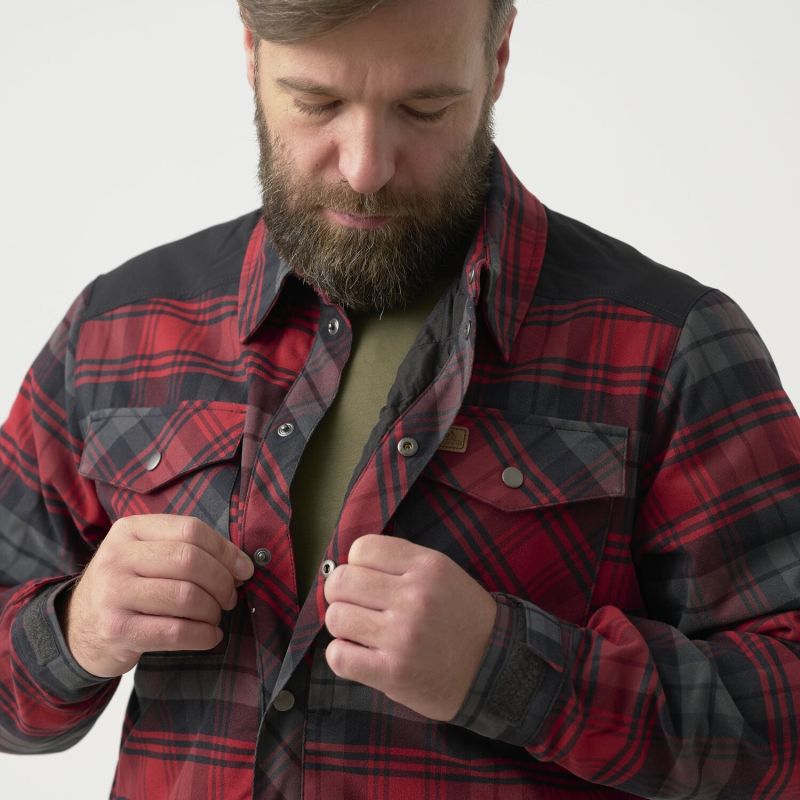 HELIKON Košela Winter Warden - slate crimson plaid (KO-WWS-PB-PJ)