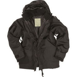 MILTEC US Parka s membránou do dažďa s fleece vložkou - black (10615002)