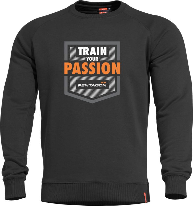 PENTAGON Sveter HAWK TRAIN YOUR PASSION - čierna (K09019-TP)