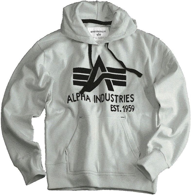 ALPHA INDUSTRIES Mikina BIG A Classic Hoody - šedá (103308/17)