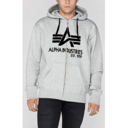 ALPHA INDUSTRIES Mikina Big A Classic Zip Hoody - šedá (103307/17)