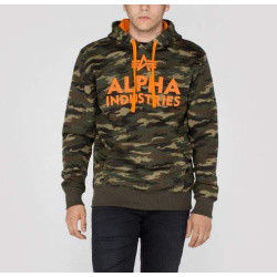 ALPHA INDUSTRIES Mikina Foam Print Hoody - woodland camo (143302/12)