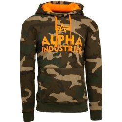 ALPHA INDUSTRIES Mikina Foam Print Hoody - woodland camo 65 (143302/408)