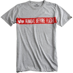 ALPHA INDUSTRIES Tričko Remove Before Flight - šedé (166507/17)