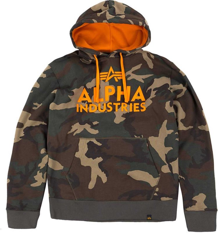 ALPHA INDUSTRIES Mikina Foam Print Hoody - woodland camo 65 (143302/408)