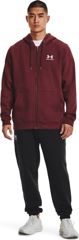 UNDER ARMOUR Mikina Essential Fleece FZ Hood - červená (1373881-690)