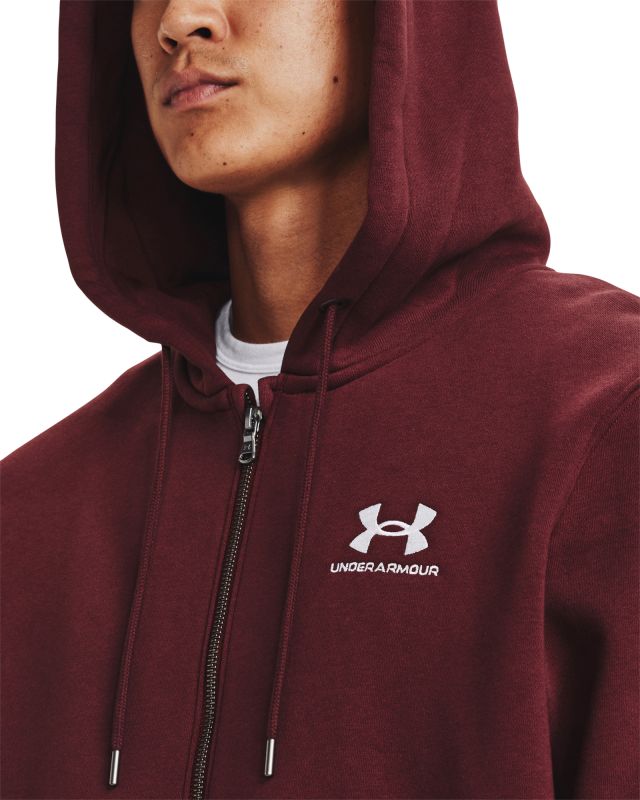 UNDER ARMOUR Mikina Essential Fleece FZ Hood - červená (1373881-690)