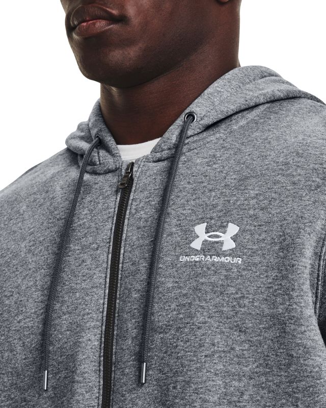 UNDER ARMOUR Mikina Essential Fleece FZ Hood - šedá (1373881-012)