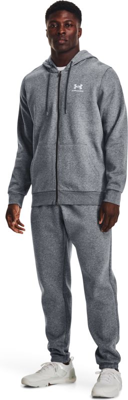 UNDER ARMOUR Mikina Essential Fleece FZ Hood - šedá (1373881-012)